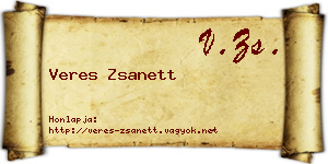 Veres Zsanett névjegykártya